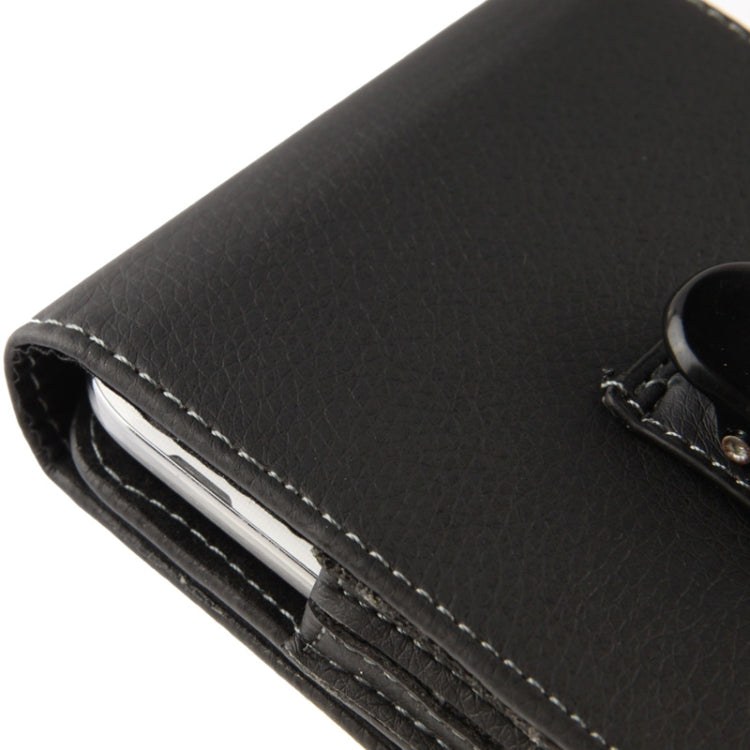 Litchi Texture Vertical Insertion Leather Case with Belt Clip for Galaxy Mega 6.3 / i9200(Black)