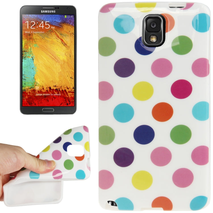 White and Colourful Dot Pattern TPU Protective Case for Galaxy Note III / N9000