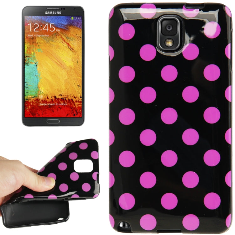 Black and Purple Dot Pattern TPU Protective Case for Galaxy Note III / N9000