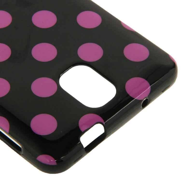 Black and Purple Dot Pattern TPU Protective Case for Galaxy Note III / N9000