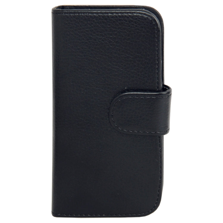 Litchi Texture Leather Case with Removable Belt Clip & Credit Card Slots for Galaxy S IV mini / i9190(Black)
