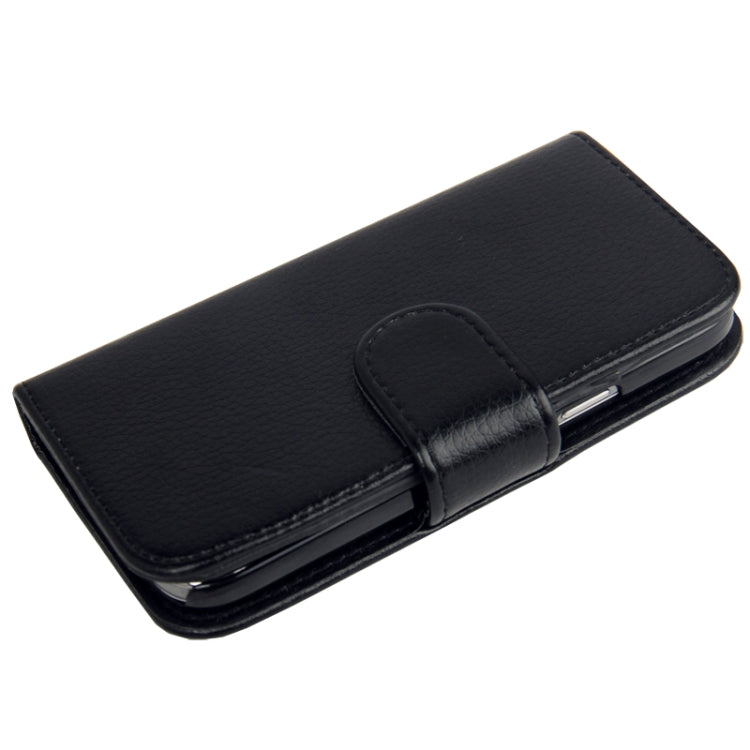 Litchi Texture Leather Case with Removable Belt Clip & Credit Card Slots for Galaxy S IV mini / i9190(Black)