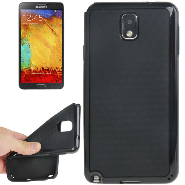 Cube Pattern TPU Protective Case with Plastic Frame for Galaxy Note III / N9000 (Black)