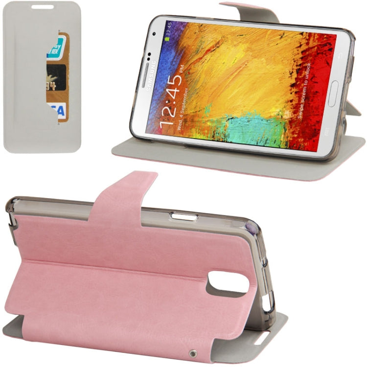 Crazy Horse Texture Hard Leather Case with Credit Card Slot & Holder for Galaxy Note III / N9000