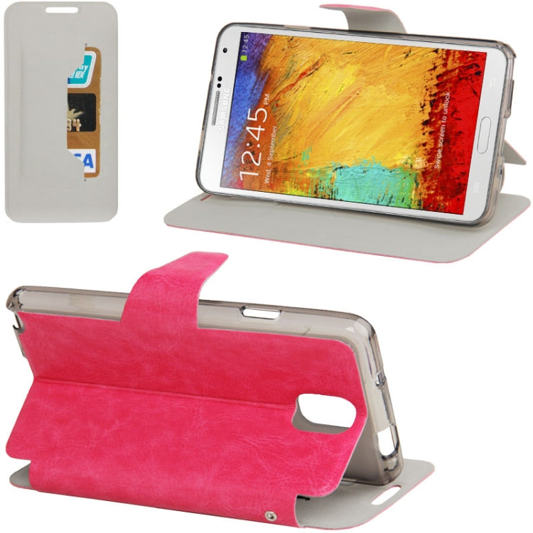 Crazy Horse Texture Hard Leather Case with Credit Card Slot & Holder for Galaxy Note III / N9000