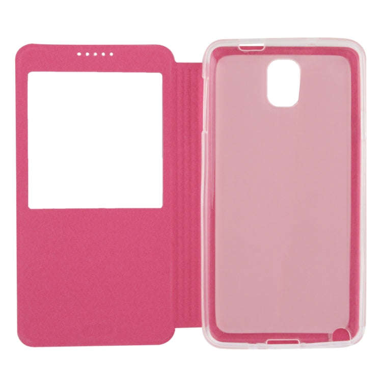 Embossed Dragon Pattern Leather Case with Call Display ID & Holder for Galaxy Note III / N9000