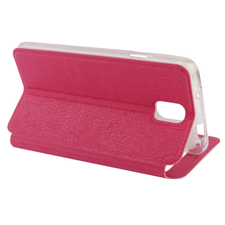 Embossed Dragon Pattern Leather Case with Call Display ID & Holder for Galaxy Note III / N9000