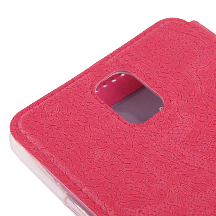 Embossed Dragon Pattern Leather Case with Call Display ID & Holder for Galaxy Note III / N9000