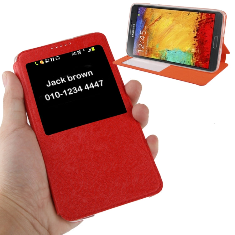 Embossed Dragon Pattern Leather Case with Call Display ID & Holder for Galaxy Note III / N9000