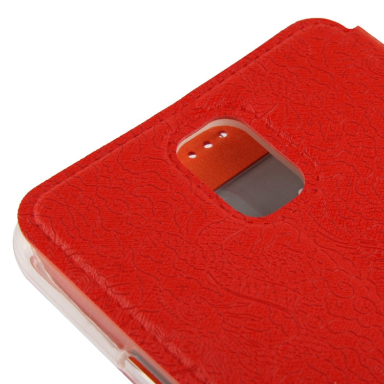 Embossed Dragon Pattern Leather Case with Call Display ID & Holder for Galaxy Note III / N9000