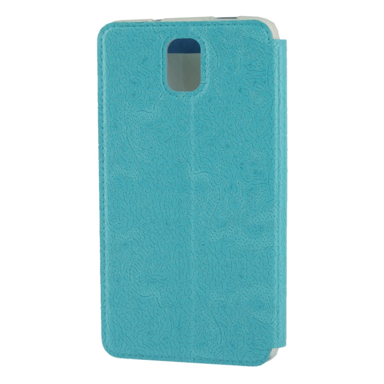 Embossed Dragon Pattern Leather Case with Call Display ID & Holder for Galaxy Note III / N9000