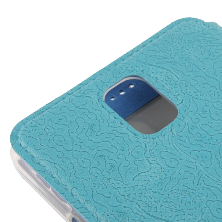 Embossed Dragon Pattern Leather Case with Call Display ID & Holder for Galaxy Note III / N9000