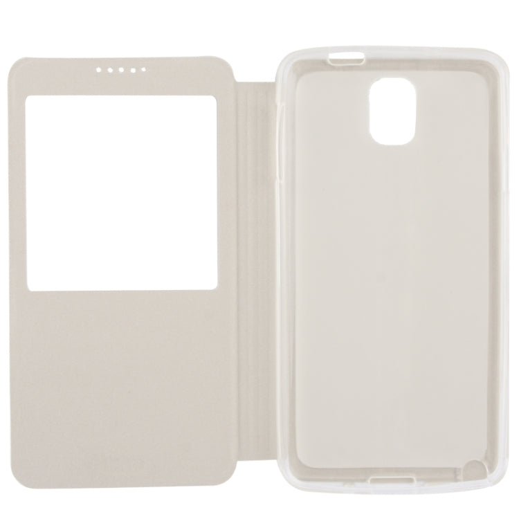 Embossed Dragon Pattern Leather Case with Call Display ID & Holder for Galaxy Note III / N9000
