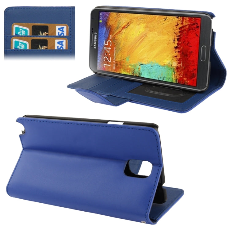 Soft Leather Case with Credit Card Slots & Holder for Galaxy Note III / N9000