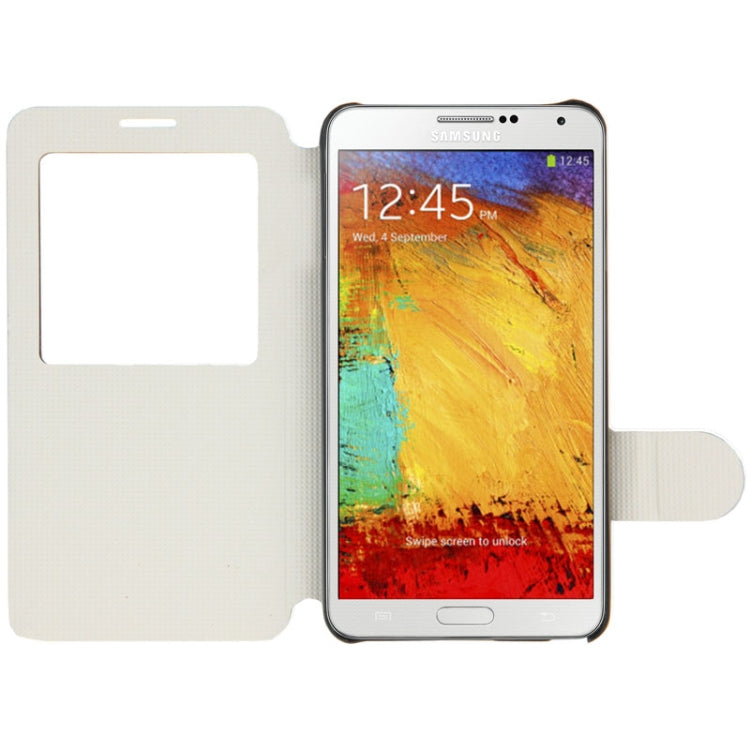 Crazy Horse Texture Leather Case with Call Display ID & Holder for Galaxy Note III / N9000