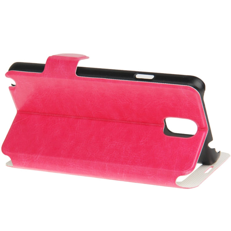 Crazy Horse Texture Leather Case with Call Display ID & Holder for Galaxy Note III / N9000