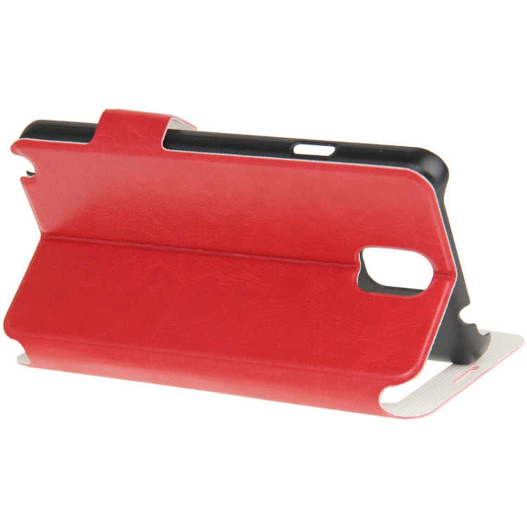 Crazy Horse Texture Leather Case with Call Display ID & Holder for Galaxy Note III / N9000