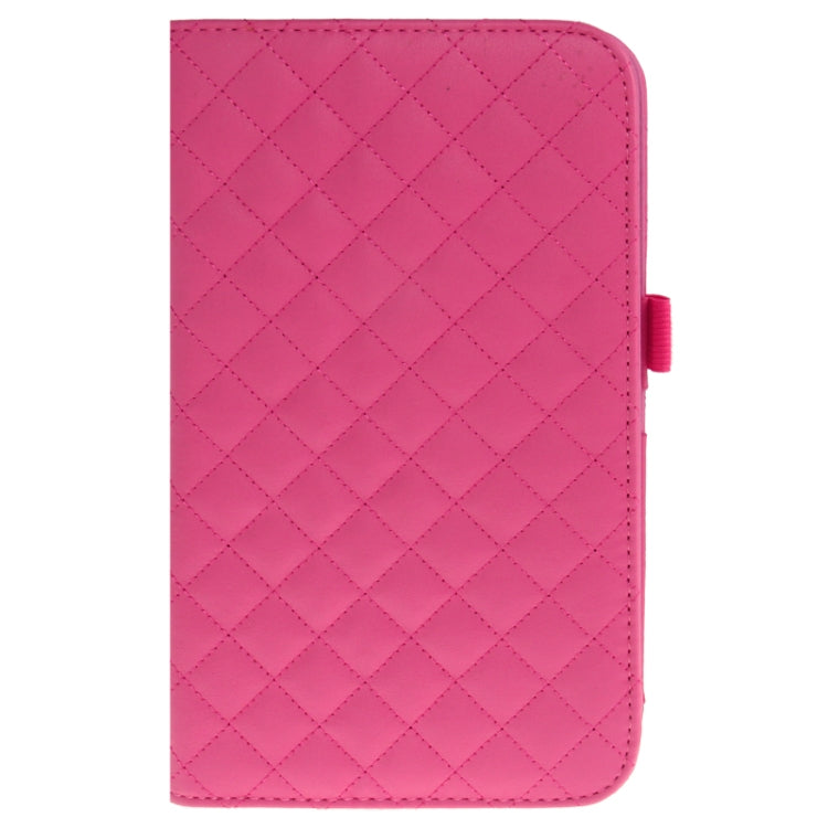 Plaid Texture Leather Case with Holder & Elastic Hand Strap for Galaxy Tab 3 (8.0) / T3110 / T3100