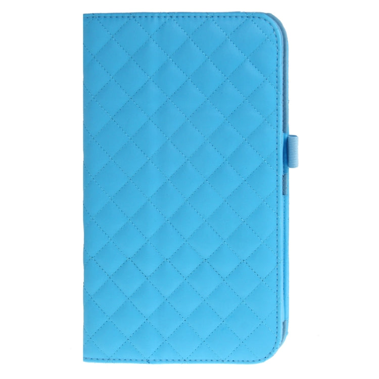 Plaid Texture Leather Case with Holder & Elastic Hand Strap for Galaxy Tab 3 (8.0) / T3110 / T3100