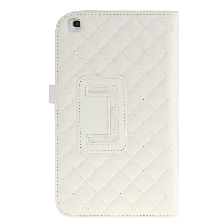 Plaid Texture Leather Case with Holder & Elastic Hand Strap for Galaxy Tab 3 (8.0) / T3110 / T3100