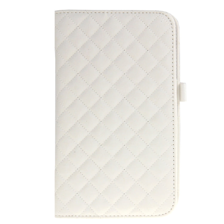Plaid Texture Leather Case with Holder & Elastic Hand Strap for Galaxy Tab 3 (8.0) / T3110 / T3100