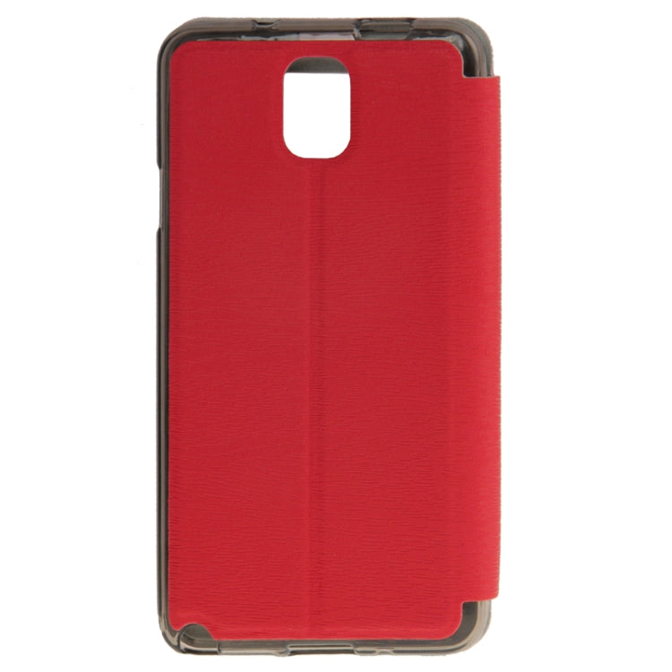Wood Texture Leather Case with Call Display ID & Holder for Galaxy Note III / N9000