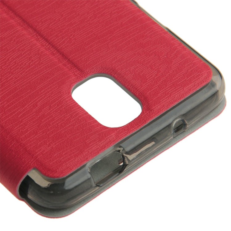 Wood Texture Leather Case with Call Display ID & Holder for Galaxy Note III / N9000
