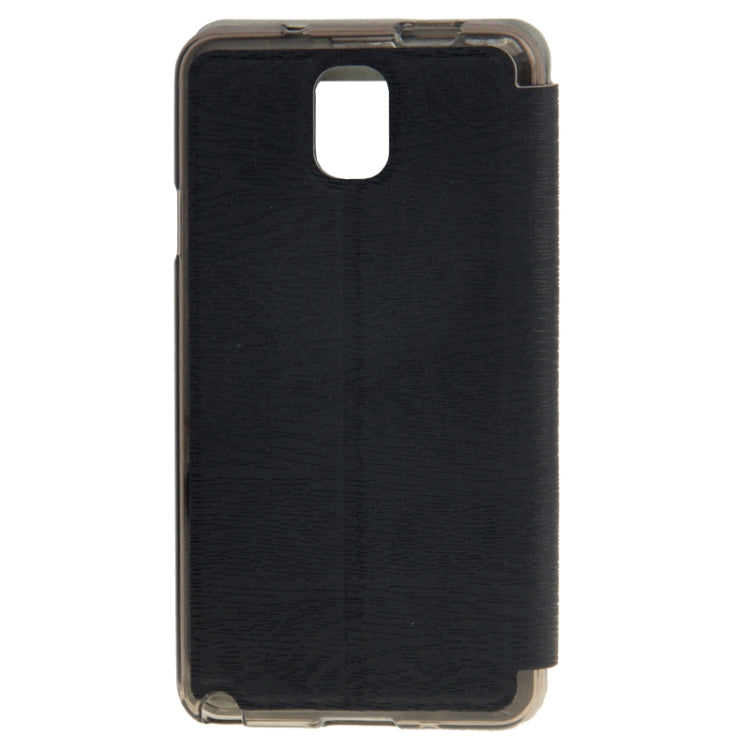 Wood Texture Leather Case with Call Display ID & Holder for Galaxy Note III / N9000
