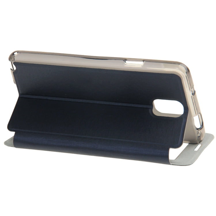 Brushed Texture Horizontal Flip Leather Case with Call Display ID & Holder for Galaxy Note III / N9000