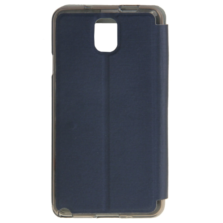Brushed Texture Horizontal Flip Leather Case with Call Display ID & Holder for Galaxy Note III / N9000