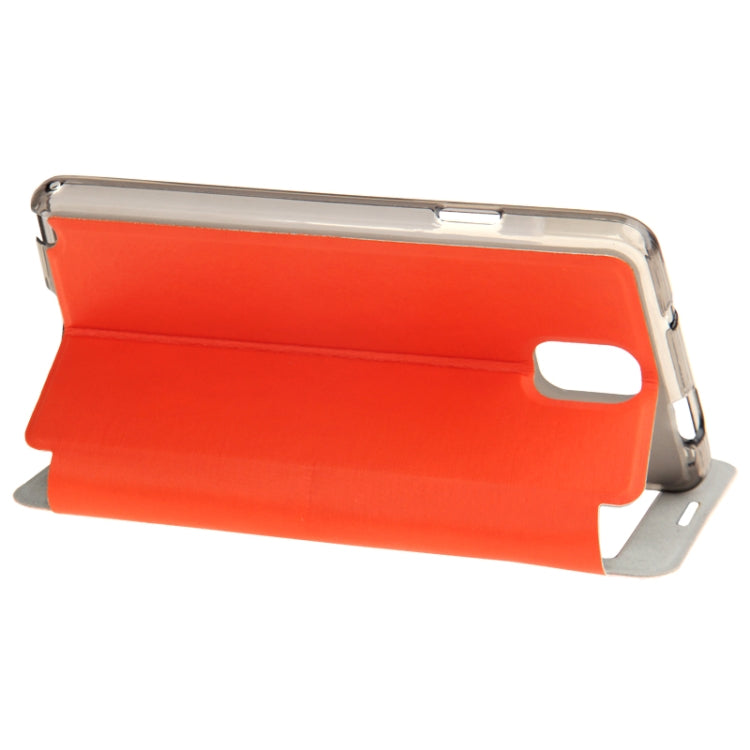 Brushed Texture Horizontal Flip Leather Case with Call Display ID & Holder for Galaxy Note III / N9000