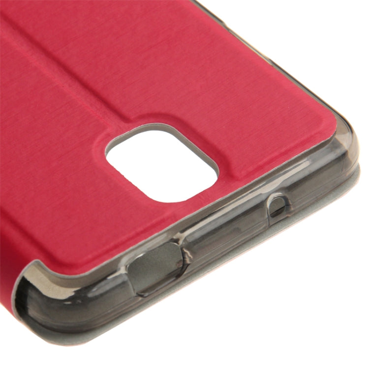 Brushed Texture Horizontal Flip Leather Case with Call Display ID & Holder for Galaxy Note III / N9000