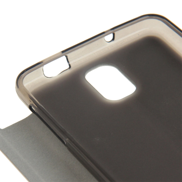 Brushed Texture Horizontal Flip Leather Case with Call Display ID & Holder for Galaxy Note III / N9000