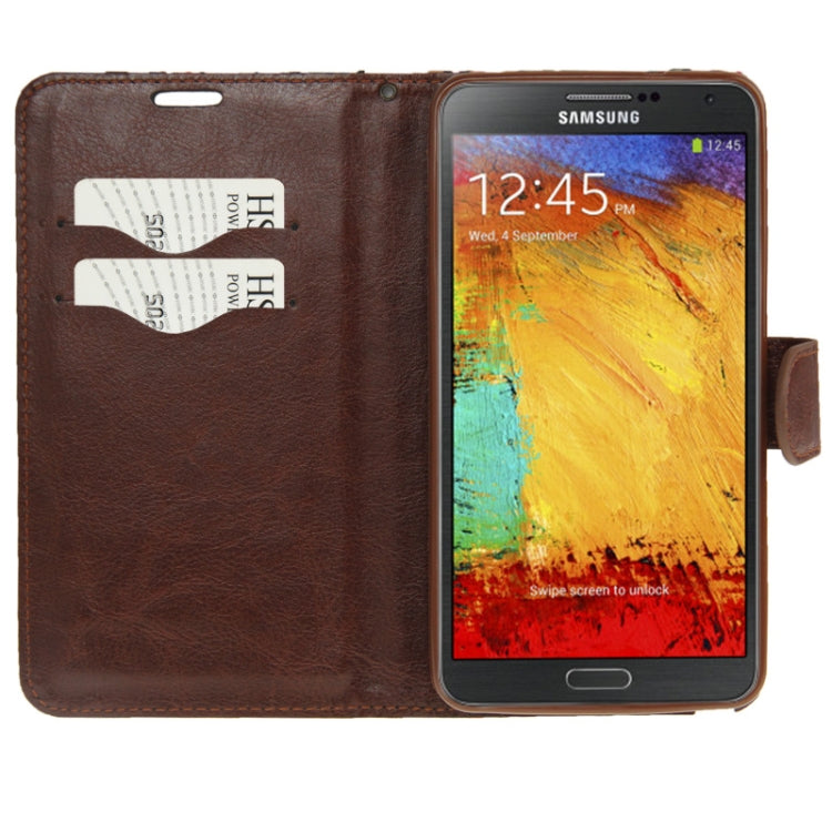 Denim Texture Peony Pattern Horizontal Flip Leather Case with Holder & Credit Card Slots for Galaxy Note III / N9000 (Blue)