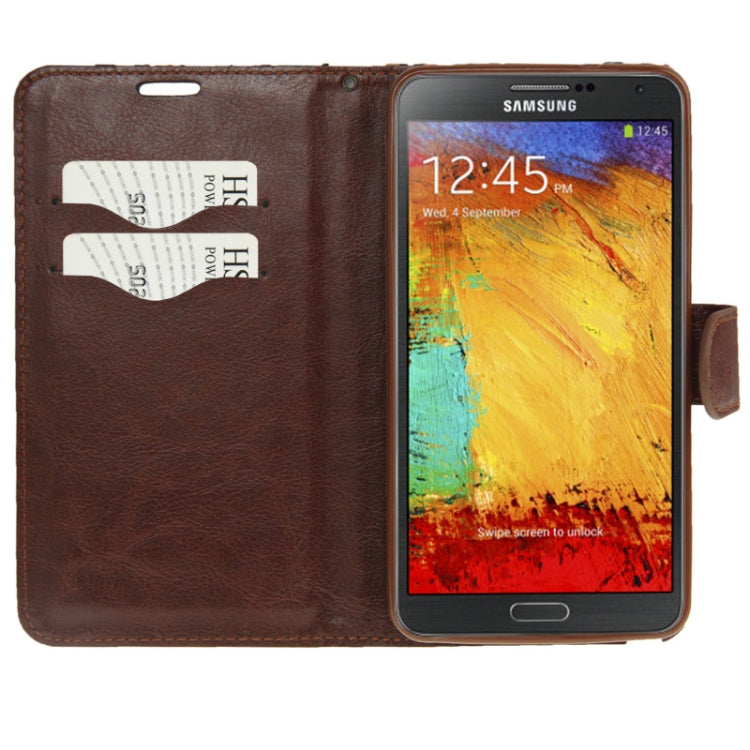 Denim Texture Horizontal Flip Leather Case with Holder & Credit Card Slots for Galaxy Note III / N9000 (Black)