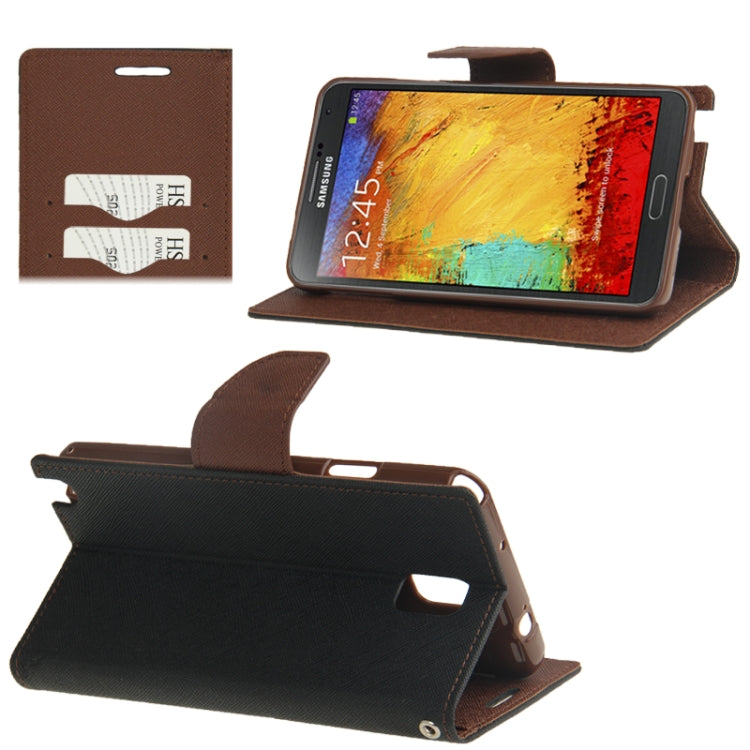 Cross Texture Leather Case with Credit Card Slots & Holder for Galaxy Note III / N9000