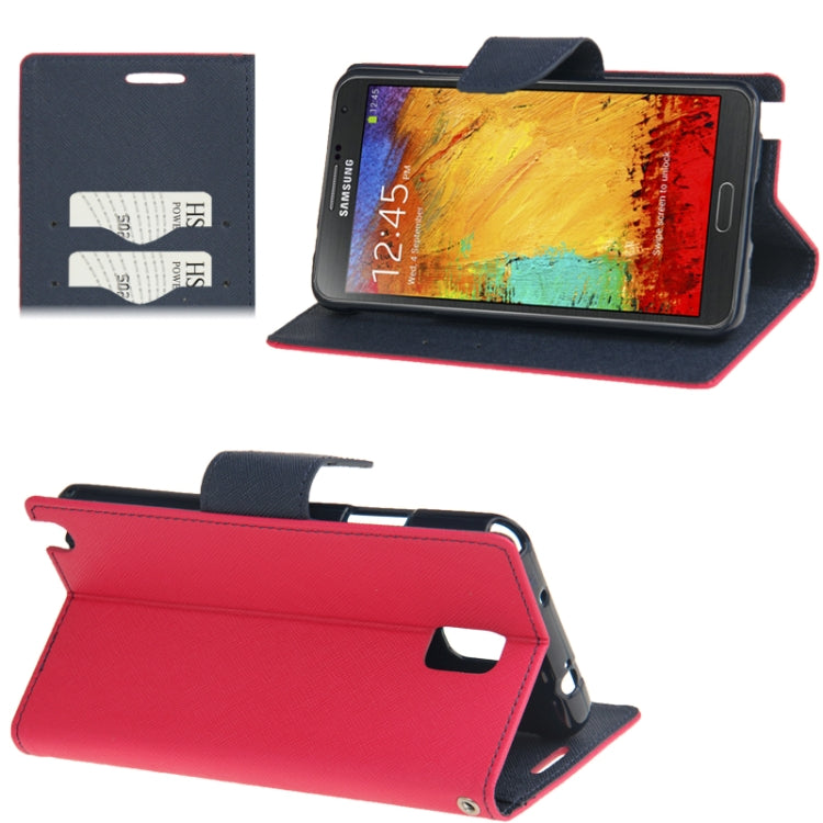 Cross Texture Leather Case with Credit Card Slots & Holder for Galaxy Note III / N9000
