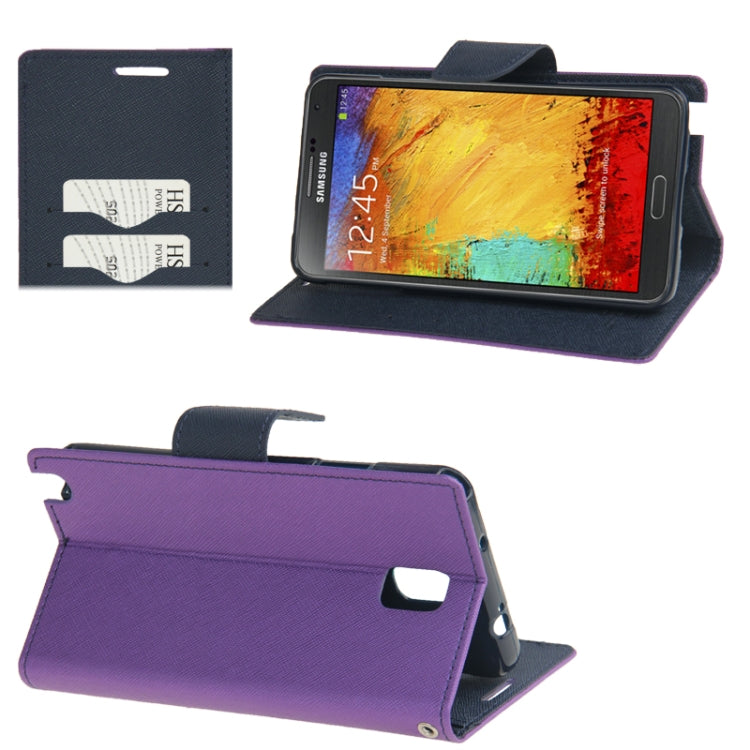 Cross Texture Leather Case with Credit Card Slots & Holder for Galaxy Note III / N9000
