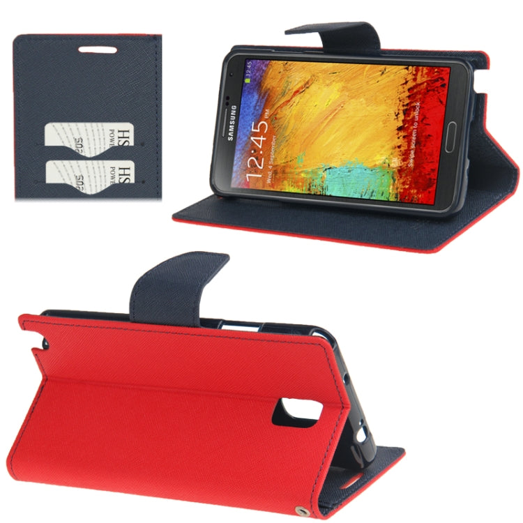 Cross Texture Leather Case with Credit Card Slots & Holder for Galaxy Note III / N9000