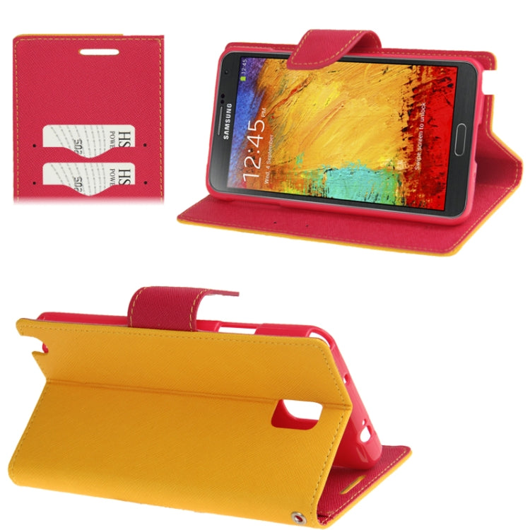 Cross Texture Leather Case with Credit Card Slots & Holder for Galaxy Note III / N9000