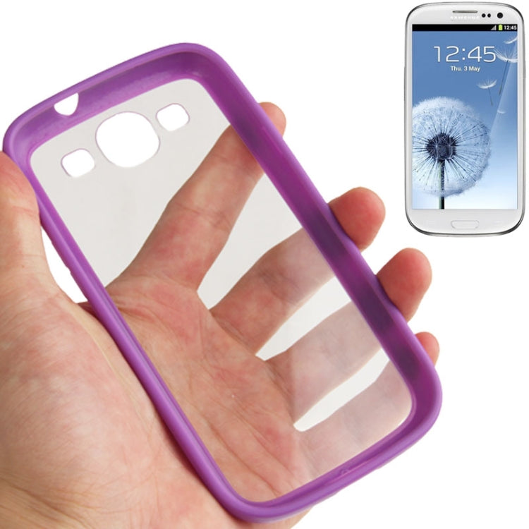 Transparent Plastic + TPU Frame Case for Galaxy S III / i9300