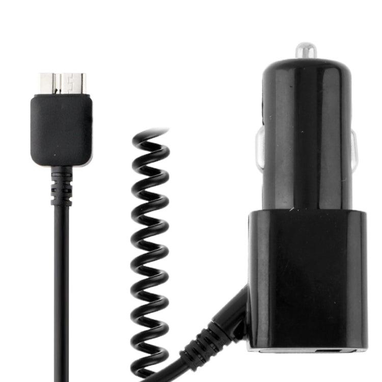Micro USB V3.0 Coiled Cable Car Charger for Galaxy Note III / N9000, Cable Length: 40cm (can be extended up to 120cm),
