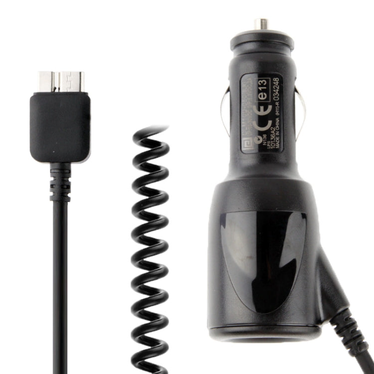 Micro USB V3.0 Coiled Cable Car Charger for Galaxy Note III / N9000, Cable Length: 40cm (can be extended up to 120cm), Black