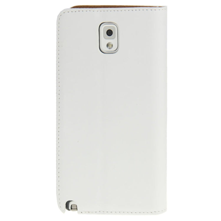 Horizontal Flip Leather Case with Credit Card Slot & Holder for Galaxy Note III / N9000 (White)