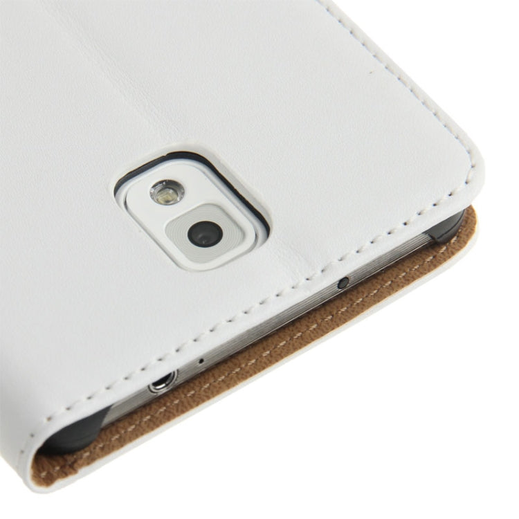 Horizontal Flip Leather Case with Credit Card Slot & Holder for Galaxy Note III / N9000 (White)