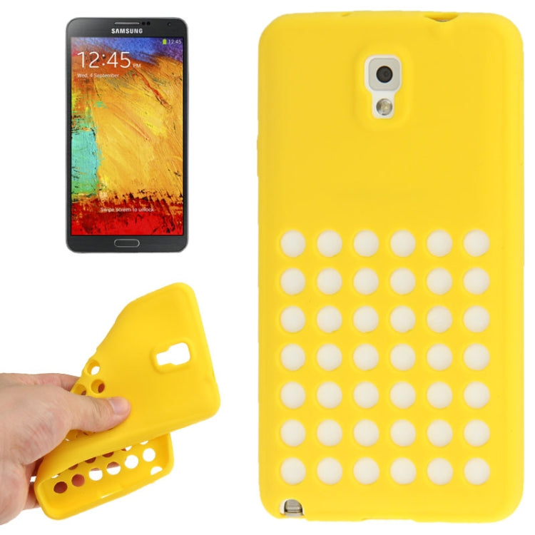 Hollow Dot Silicone Case for Galaxy Note III / N9000(Yellow)