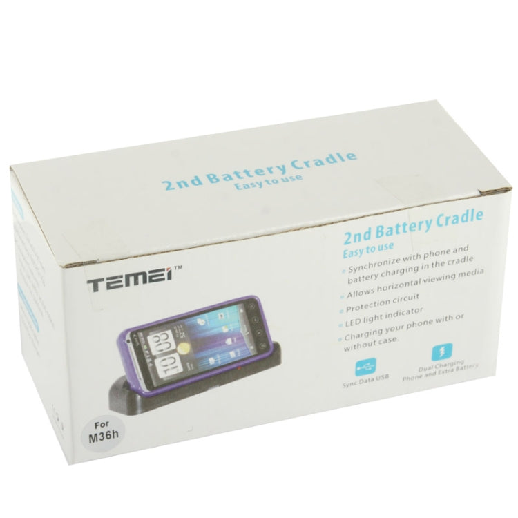 3 in 1 (Data Sync + Phone Charger + Extra Battery Charger) USB Charging Cradle for Sony Xperia ZR / M36h(Black)