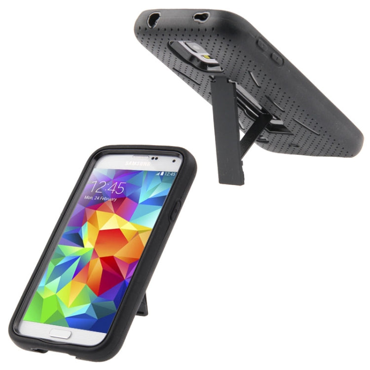 Plastic + Silicone Combination Case with Holder for Galaxy S5 / G900
