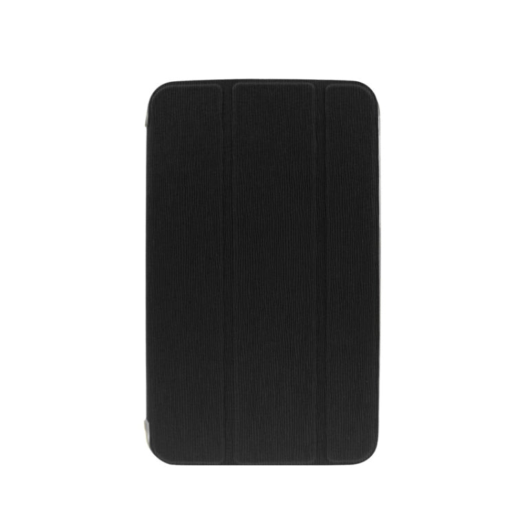 ENKAY 3-folding Toothpick Texture Flip PU Leather Cover Plastic Case for Galaxy Tab 3 (7.0) / T210 / T211 / P3200