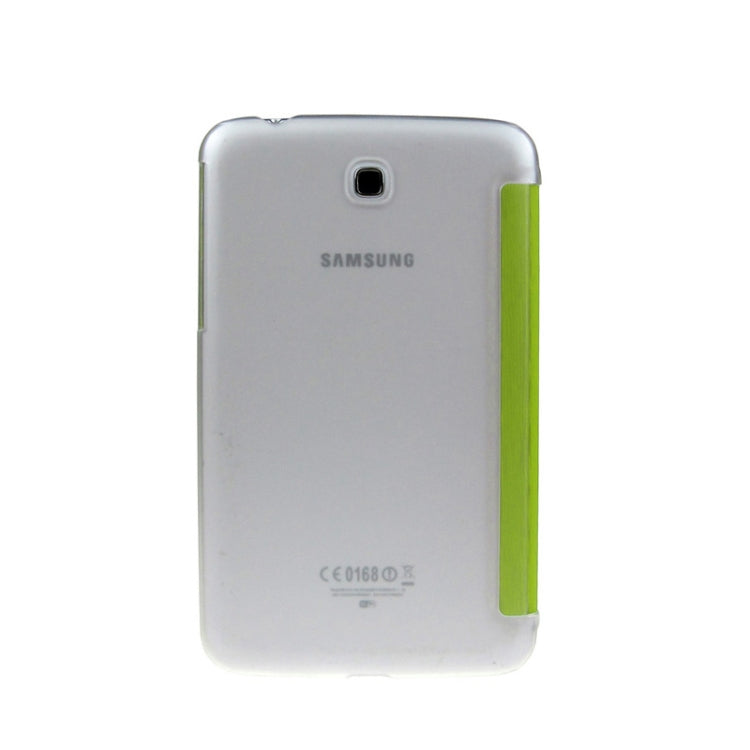 ENKAY 3-folding Toothpick Texture Flip PU Leather Cover Plastic Case for Galaxy Tab 3 (7.0) / T210 / T211 / P3200